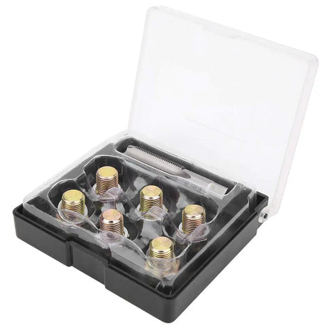 Heavy Duty M13 X 1.25mm Oil Pan Drain Plug Thread Repair Kit To Fix Stripped Threads And Stop Leaks With Precision Tap Tool For Easy Car Maintenance And Quick Engine Fluid Service Without A Messy Job. Kit in case