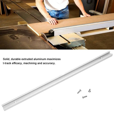 Aluminum T Slot Track Kit For Woodworking, Universal Double Cut T Track With Pre Drilled Mounting Holes, 11.81 Inch Length
