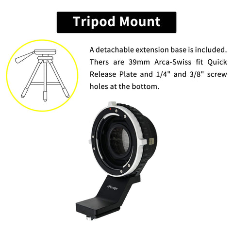 Tripod mount for 0.71x Focal Reducer Speed Booster Lens Mount Adapter From Pentax 645 To Leica Or Panasonic L Mount Cameras