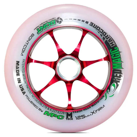 Red Magic Hardcore 2.0 Inline Speed Wheel For Road Skating 125mm Aluminum Hub X Firm Single Wheel World Championship Winning Speed MPC Collaboration Durable High Performance Racing Wheel.