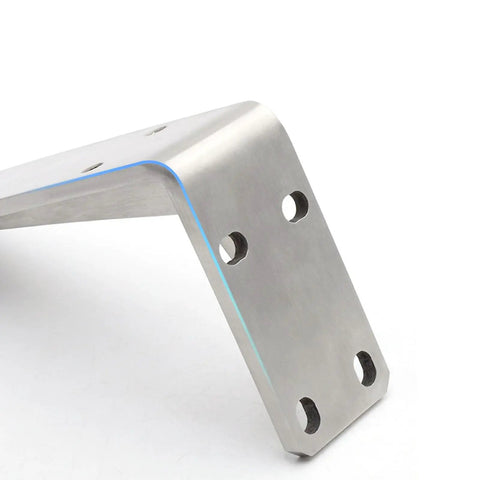 Heavy Duty Stainless Steel Countertop Brackets Built Tough As Nails For Wall Mount Floating L Shape Shelving with brushed silver finish.