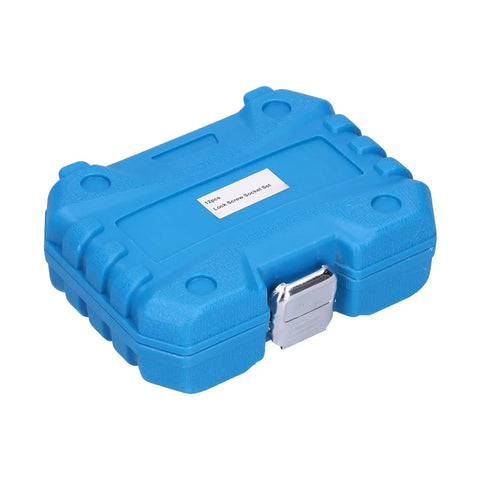 Blue carrying case for 12 Piece Car Spline Bit Set Master Kit With 17mm Wheel Nut Socket For Easy Wheel Nut Removal And Auto Maintenance Repair
