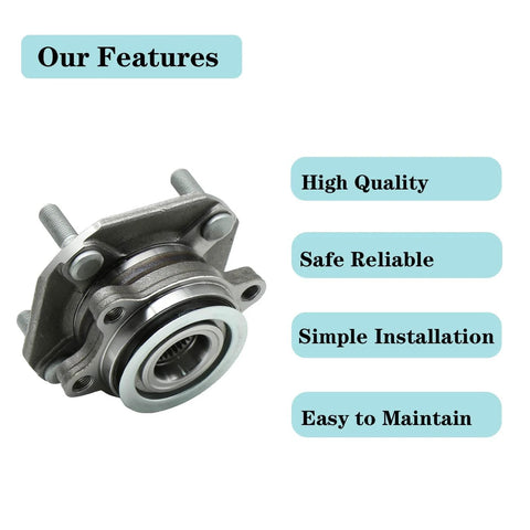 Front Wheel Bearing And Hub Assembly For Nissan Sentra 2007 2008 2009 2010 2011 2012 2.0L 4 Lug With ABS Premium Replacement Part