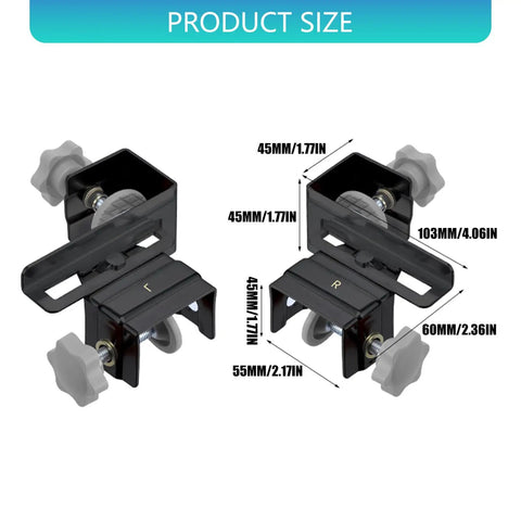Stainless Steel Adjustable Drawer Front Clamps Set For Quick No-Fuss, Secure Install in Furniture Making, fits panels 25mm