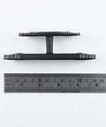 Heavy Duty Black Zinc Alloy Wall Towel Hooks For Bathroom showing top view with ruler for size reference, sturdy matte finish.