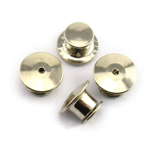 Rock Solid Metal Locking Pin Backs 12 Pack Clasp Keepers For Disney Pins And Name Tags Spring Loaded Catches Slide On With Zero Fuss Secure Silver Finish