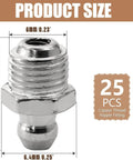 Close-up of a single grease nipple fitting from the 25-Pack Heavy Duty Grease Fittings Kit with M6 Zerk Nipples in high-strength steel.