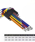 Top Notch Metric Ball End Hex Key Set With Heavy Duty Allen Wrenches For Tough Repairs And Precise Tightening In Hard To Reach Spots Around The Garage Or Shop, 1.5-10mm