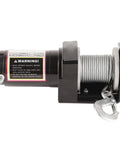 Fauitay 2500lb DC 12V Electric Power Winch With Remote Control For Atv Utv Trailers, featuring rope drum and safety warning.