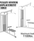 Heavy Duty Replacement Pulley Cable For Home Gyms Built Tough With Black Nylon Coating and Rock Solid Non Slip Grip on gym equipment.