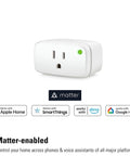 Matter Over Thread Smart Plug with App and Voice Control for Privacy First Home Automation, compatible with Apple Home, Alexa, Google Home, SmartThings.