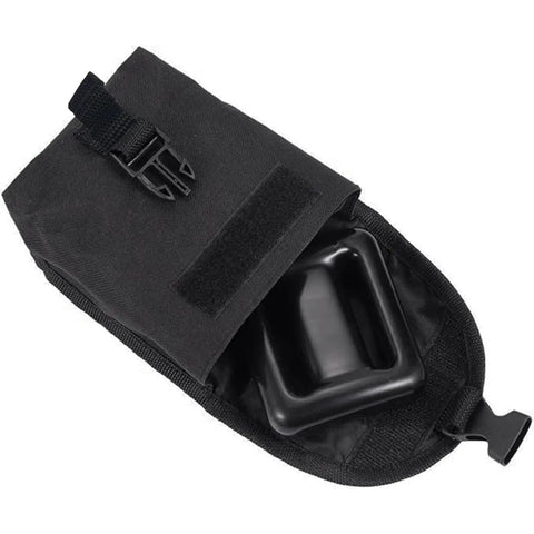 Scuba Diver Trim Weight Pocket Nylon Belt Bag With Quick Release Buckle Dive Pouch 5Lb Pair Adjustable Weight Pockets 600D Oxford Cloth Tear Resistant, black pouch with open flap and visible interior weight compartment.