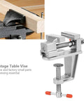 Rock Solid Mini Flat Pliers Bench Vise And Tabletop Clamp For Precision Woodwork Drill Press Vice with adjustable jaws.