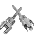 BESPORTBLE 2-Piece PVC Pipe Threading Tool Kit, heavy-duty carbon steel thread cutters for plumbing repairs.