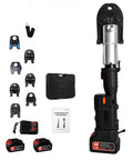 Powerful 18V Electric Pipe Crimping Tool With Hydraulic Press Kit, including jaws, batteries, and case for plumbers.