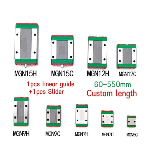 Top Tier MGN Linear Rail And Block Set For 3D Printers And CNC Projects with various sizes and heavy duty precision guides.
