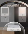 3 Pack No Fuss Motion Sensor Dimmable LED Night Lights Plug In Night Light With Auto Dusk To Dawn Sensor and stepless dimming