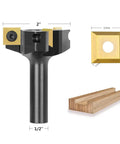 Slab Flatting Router Bit With 3 Flute Carbide Inserts For Planing And Surfacing One Half Inch Shank 2 Inch Cutting Diameter CNC Spoilboard Ready