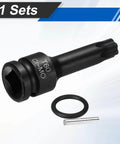 One Half Inch Drive Torx T60 Bit Socket For Impact Tools 6 Point Star Socket Chrome Molybdenum Steel With Cotter Pin And O Ring
