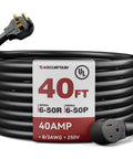 Heavy Duty 40 Foot Welder Extension Cord For MIG TIG MMA Welders 8 AWG 40 Amp NEMA 6-50 UL Listed Heat Resistant 3 Prong Cable