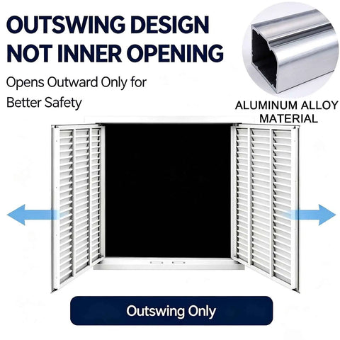 Pro Grade Aluminum Alloy Drywall Access Panel Featuring Slick Heat Dissipation Ventilation Mesh Hella Sturdy Metal Construction And Nifty Handle For Home Tasks with outswing design opening outward.
