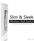 Slim 3 Way Wireless Wall Switch Kit No Neutral Needed With Snap On Cover Easy Install on white background