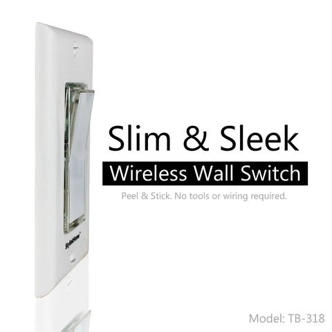 Slim 3 Way Wireless Wall Switch Kit No Neutral Needed With Snap On Cover Easy Install on white background