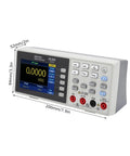 Desktop Digital Multimeter With 3.7 Inch LCD And True RMS Temperature Tester 55000 Counts Data Logging, front angled view