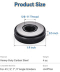 No Fuss Quick Swap Angle Grinder Flange Nut With 5 8 11 Threads Fits 4 5 And 5 Inch Grinders No Wrench Needed Slam Tight Grip Heavy Duty Steel Lock, 1.9 inch diameter.