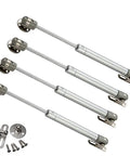 Four Pack 100N Gas Struts For Cabinet Doors Pneumatic Lift Hydraulic Spring Door Stays 10.6 Inch Extended 7 Inch Compressed 9.65 Inch Ball Socket Span Rust Resistant Copper Core Easy Install Door Support, with mounting hardware