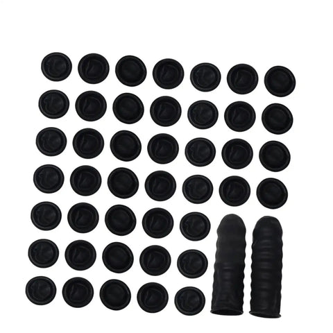Boss Level Black Antistatic Finger Covers Straight Up Sweat Resistant Cotton Workshop Sleeve Guards arranged in a grid.
