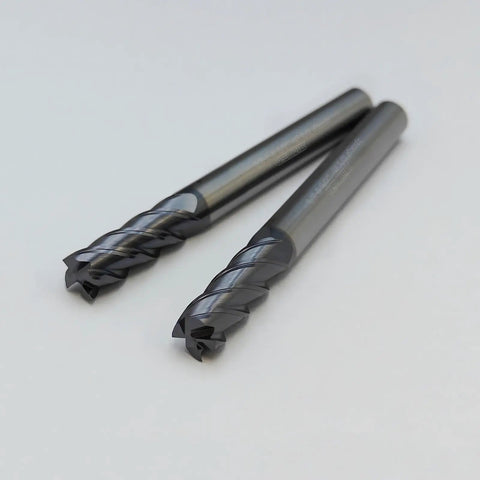 Two Carbide End Mill Square Cutter For Alloy Steel Cast Iron And Hardened Steel Four Flute Router Bit With One Eighth Inch Shank