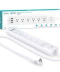Six Smart Outlets Power Strip With Three USB Ports, Surge Protector, Independently Controllable, Works With Alexa And Google Home