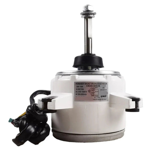Air Conditioner Motor ZWF150A Brushless DC Motor 310V for HVAC systems, front view showing durable construction and wiring.