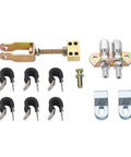 Universal Parking Brake Cable Complete Kit For Lokar Floor Mount includes hardware, mounts, and clips for easy installation.