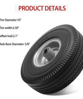 10 Inch Solid PU Tire And Wheel Replacement For Garden Carts Hand Trucks And Wheelbarrows 10x3.50-4 Flat Free Wheel