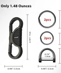 Heavy Duty Keychain With Quick Release Double Carabiner Clip Built Tough For Everyday Carry shown with key rings and D-ring