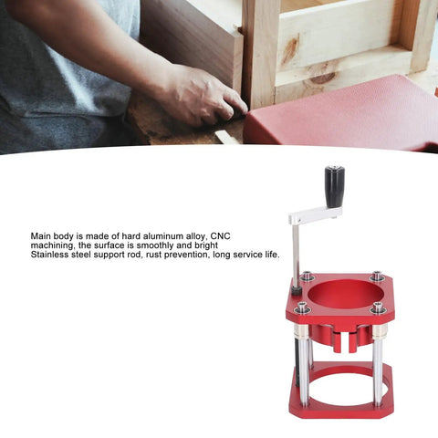 Rock Solid Router Lift Base Built With Premium Aluminum Alloy And Stainless Steel Table Raising Rig For 64 To 65mm Tools with CNC precision.