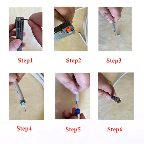 Coax Cable Crimping Tool Kit For RG6 And RG59 With Wire Stripper, Durable Compression Tool Installation Steps