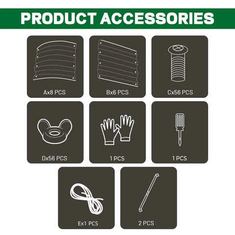 Accessories for Two Pack Raised Garden Bed Kit With Oval Metal Planter For Outdoor Use, Ground Planter Box For Vegetables And Flowers.