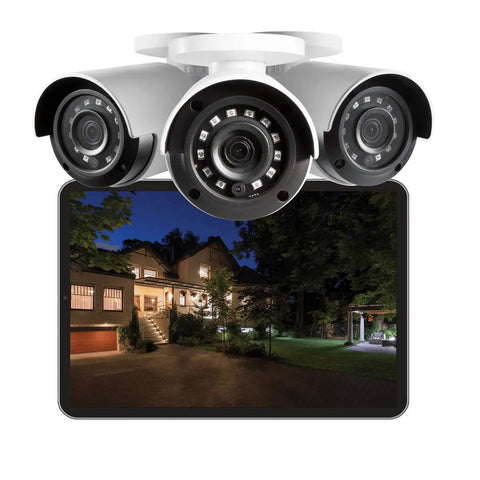 Triple 4K Ultra HD Analog Indoor And Outdoor Security Camera Add On With Color Night Vision Requires Recorder For Clear Far Reaching Surveillance Footage