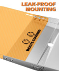 Leak-proof mounting on grease tray with catch pan for gas grills, adjustable stainless drip pan fits 24 to 30 inch grill width.