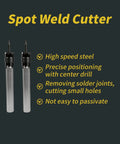 Heavy Duty Top Notch Double Sided Spot Weld Cutter Set, 13 Piece 3/8 And 5/16 Inch HSS Titanium Cobalt Drill Bits With Hex Shank
