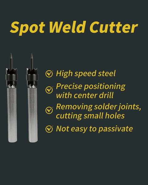 Heavy Duty Top Notch Double Sided Spot Weld Cutter Set, 13 Piece 3/8 And 5/16 Inch HSS Titanium Cobalt Drill Bits With Hex Shank