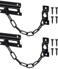 2 Pack Door Chain Lock 7.35 Inch Security Chain With 12 Screws Black For Inside Doors Easy Install