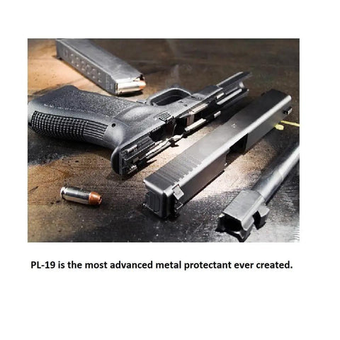 Disassembled firearm parts showcasing use of Penetrating Lubricant That Reduces Friction By Forty Percent, Bonds To Metal For Long Lasting Corrosion Protection