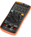 True RMS Digital Multimeter Go-To Tool For AC DC Voltage And Current shown with display and control dial, orange and black design.