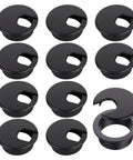 10 Pack Round Plastic Desk Grommets For Wire Management, Black Cable Hole Covers For Office Desks, TV Stands And Tabletops, 45 Mm Diameter, Durable, Easy Remove Lip Keeps Cables Neat.