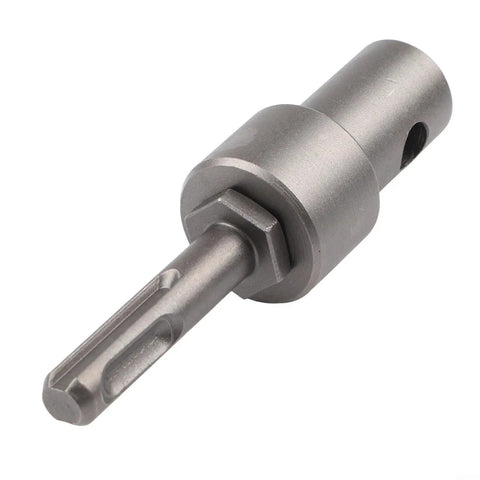 Earth Auger Adapter Tool With Four Interface Types For Impact Wrench And Hammer Drill Use Round Square Hex And Electric Wrench, angled view.