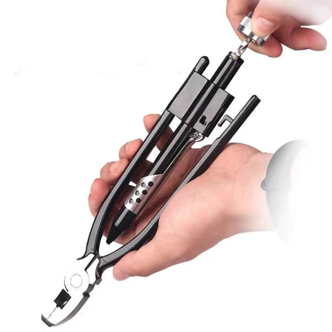 6 Inch Safety Wire Pliers With Automatic Spring Return Locking Design in hand, demonstrating wire twist functionality